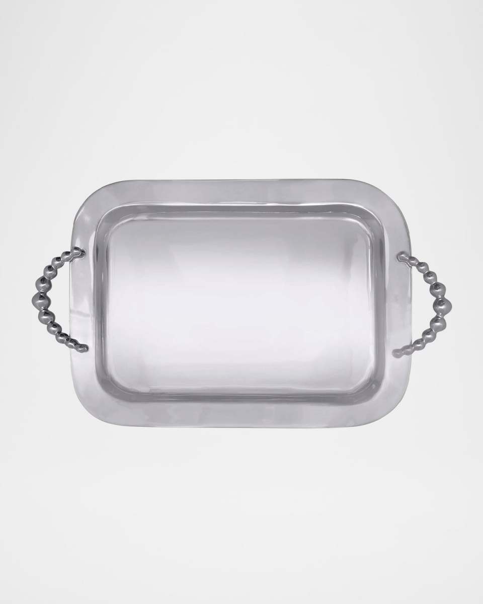 Pearled Rectangular Handled Service Tray